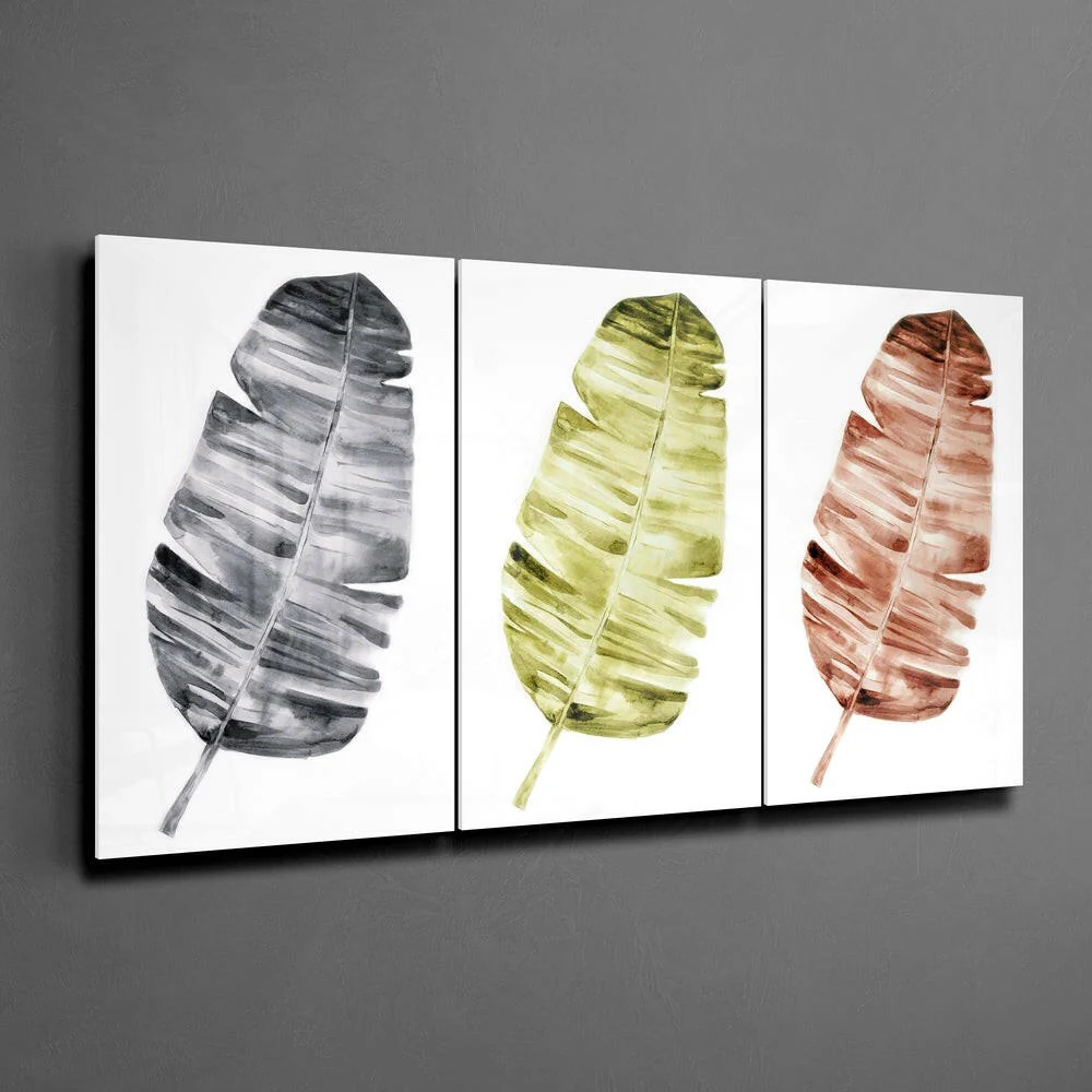 TABLEAU EN VERRE FEUILLES GEANTES