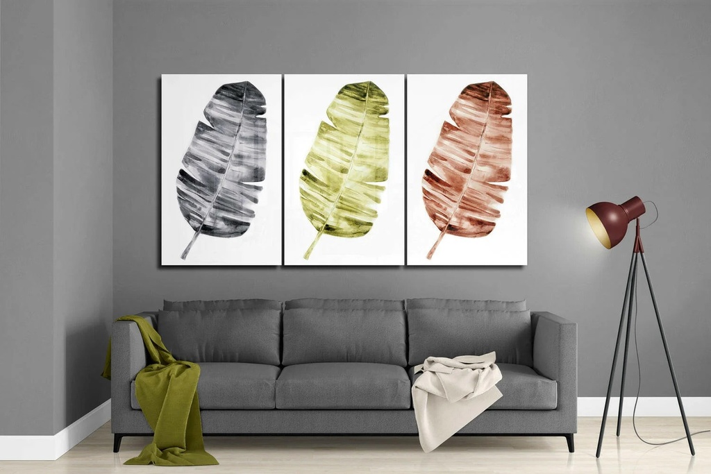TABLEAU EN VERRE FEUILLES GEANTES