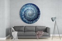 TABLEAU EN VERRE ROND BLEU
