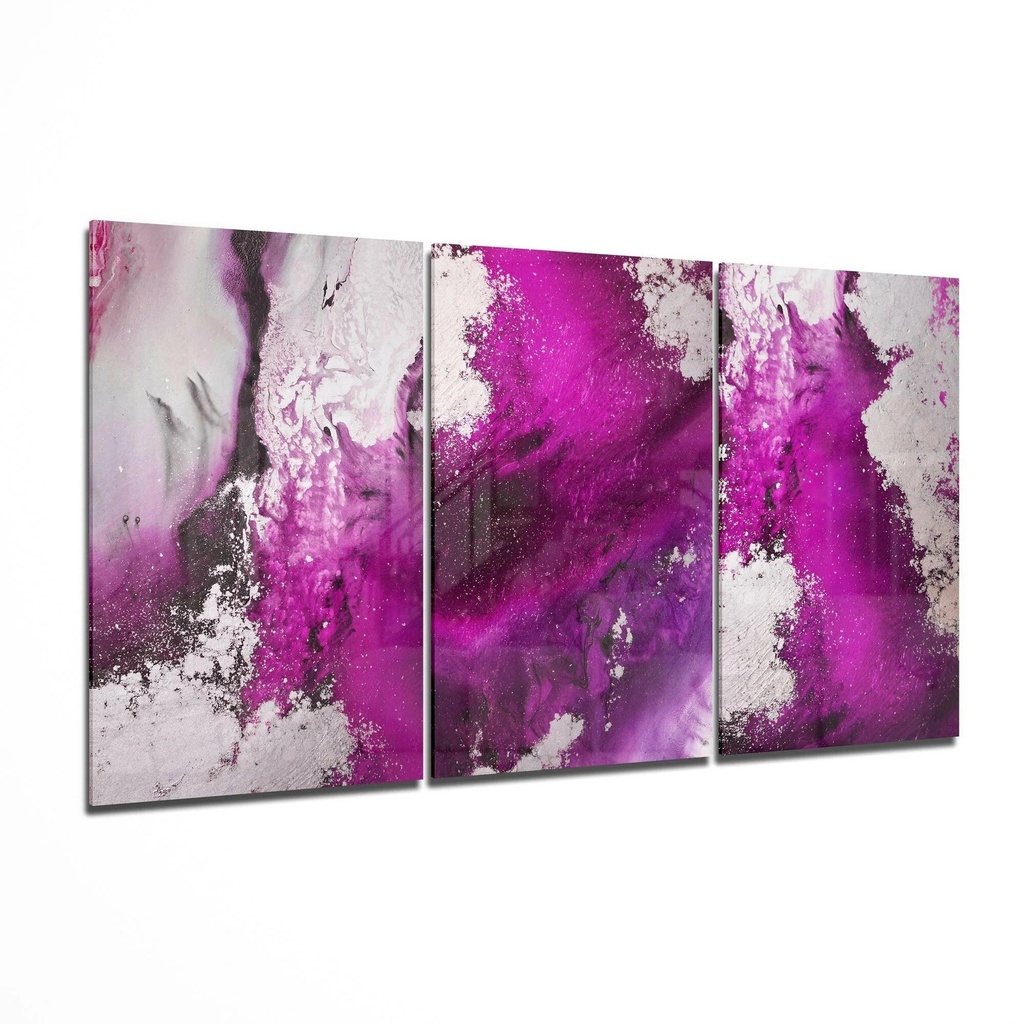 TABLEAU   ABSTRE EN VERRE TRIO 