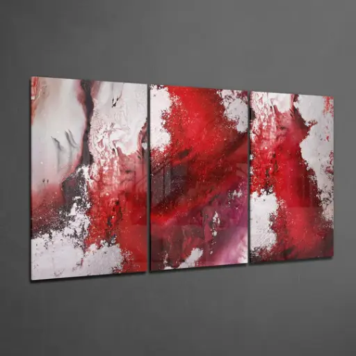 TABLEAU TRIO ROUGE ABSTRE